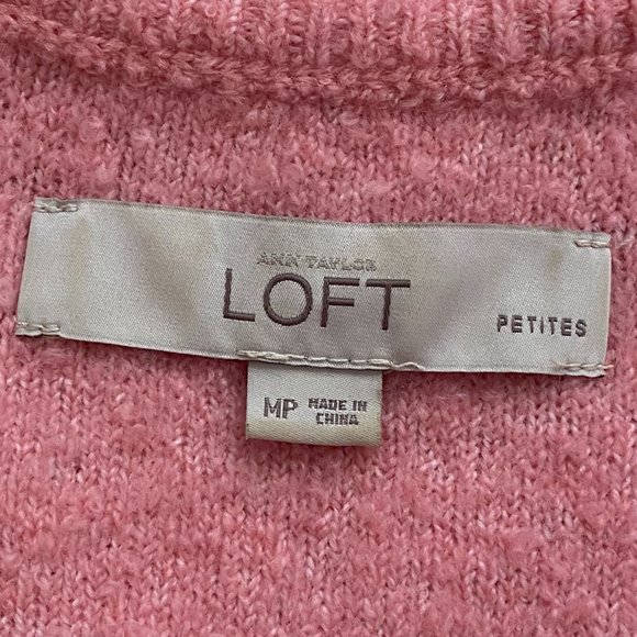 LOFT Pink Stretchy V Neck Sweater MP - Picture 4 of 6